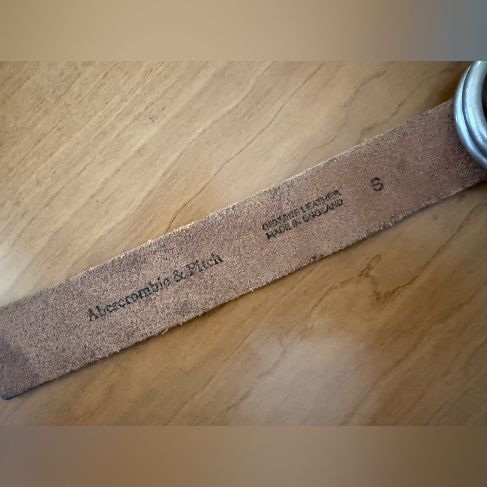 VTG Abercrombie & Fitch BROWN GENUINE LEATHER 1 3/8" Wd EYELET CASUAL BELT S - Picture 15 of 16